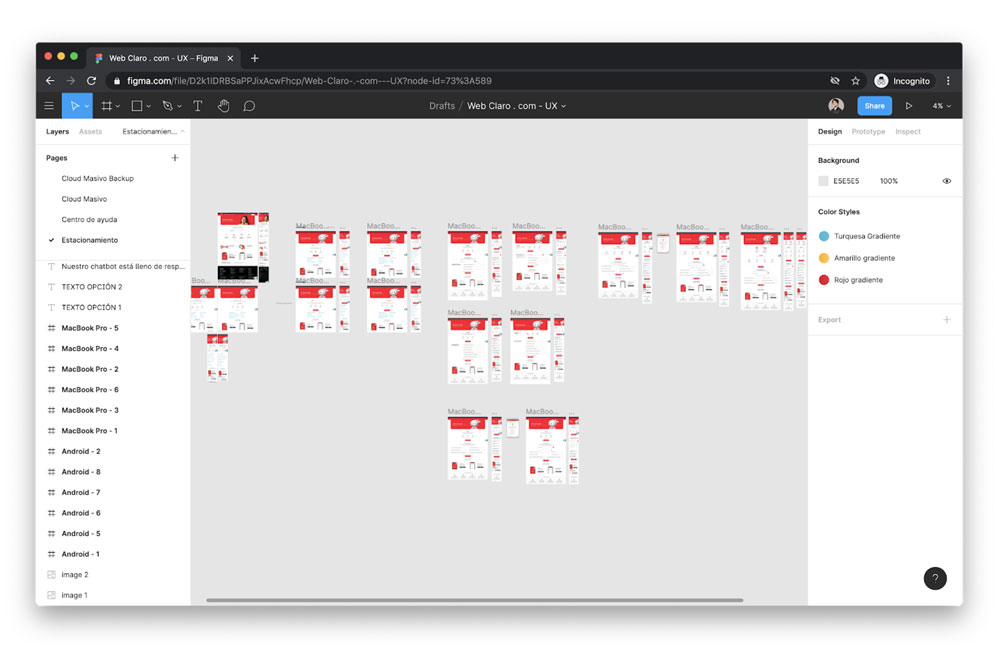 Wireframes design